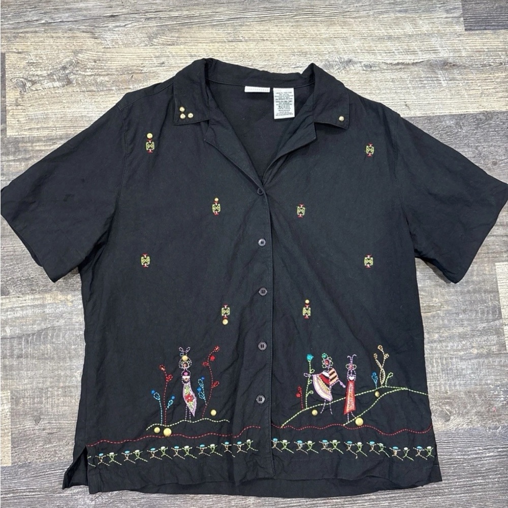 Vintage White Stag Women’s Button down shirt Size Large 12/14